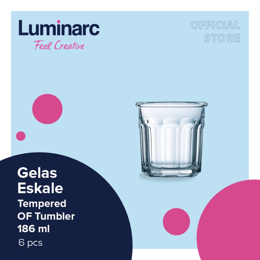 Gelas Kaca Arcoroc Eskale Temperes Of Tumbler 186ml - 6pcs